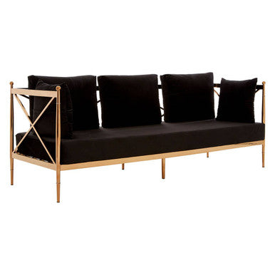 Novo 3 Seat Rose Gold Lattice Arms Sofa
