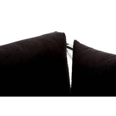 Novo Black Velvet Chair with Silver Metal Frame