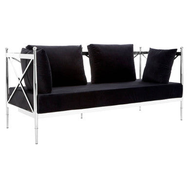 2 Seater Sofa with Silver Lattice Arms | Novo