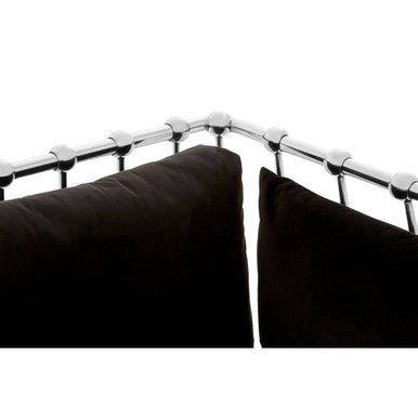 Novo Black Velvet Chair with Silver Frame