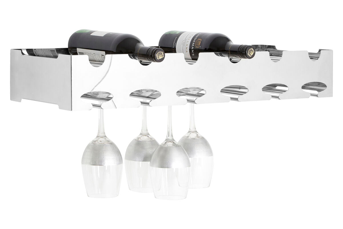 Novo 6 Bottle Silver Wide Wine Rack