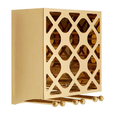 Novo 12 Bottle Gold Finish Wine Rack