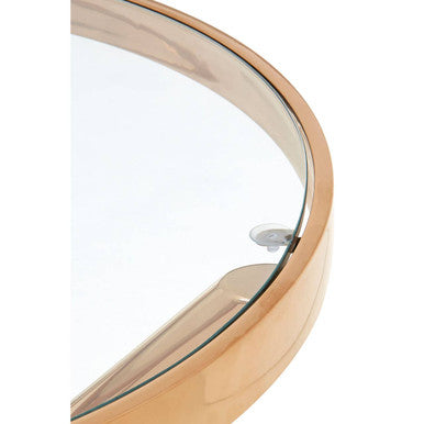 Round Rose Gold Side Table with Tempered Glass Top | Novo