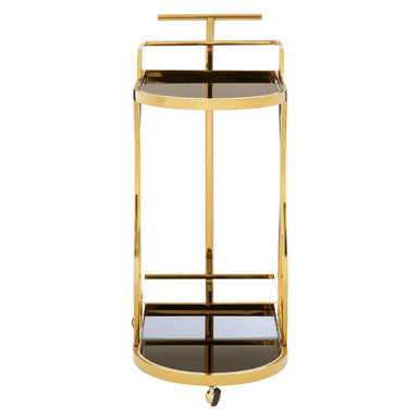 2 Tier Gold and Wavy Design Trolley | Novo