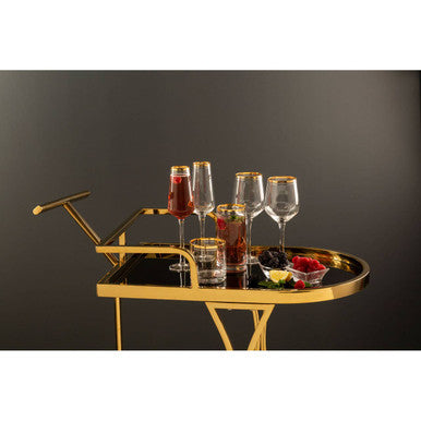2 Tier Gold and Wavy Design Trolley | Novo