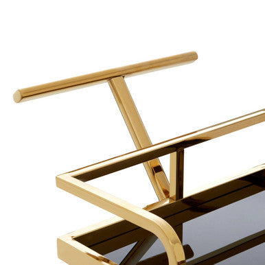 2 Tier Gold and Wavy Design Trolley | Novo