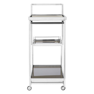 3 Tier Silver Finish Trolley | Novo