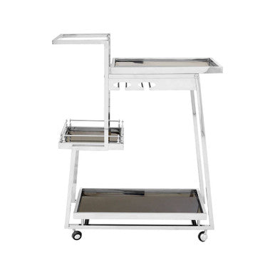 3 Tier Silver Finish Trolley | Novo