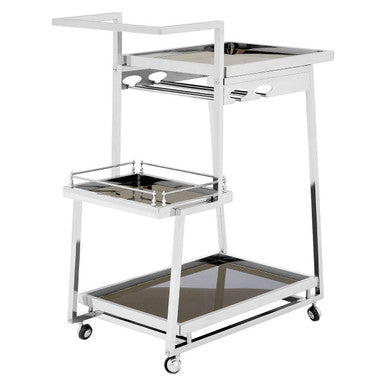 3 Tier Silver Finish Trolley | Novo