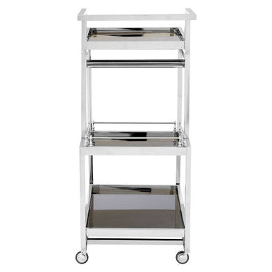 3 Tier Silver Finish Trolley | Novo