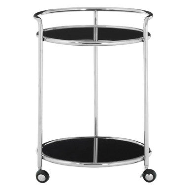 Round Silver Finish Trolley | Novo