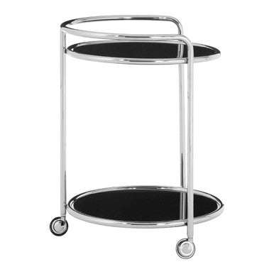 Round Silver Finish Trolley | Novo