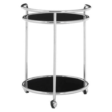 Round Silver Finish Trolley | Novo