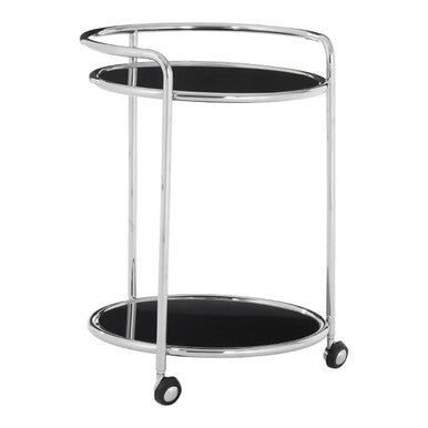 Round Silver Finish Trolley | Novo