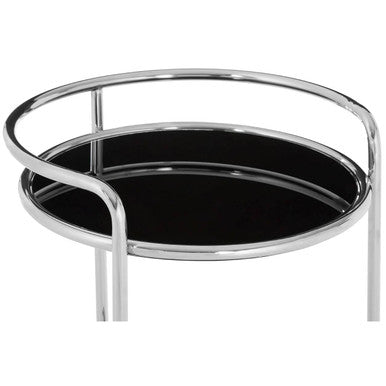 Round Silver Finish Trolley | Novo