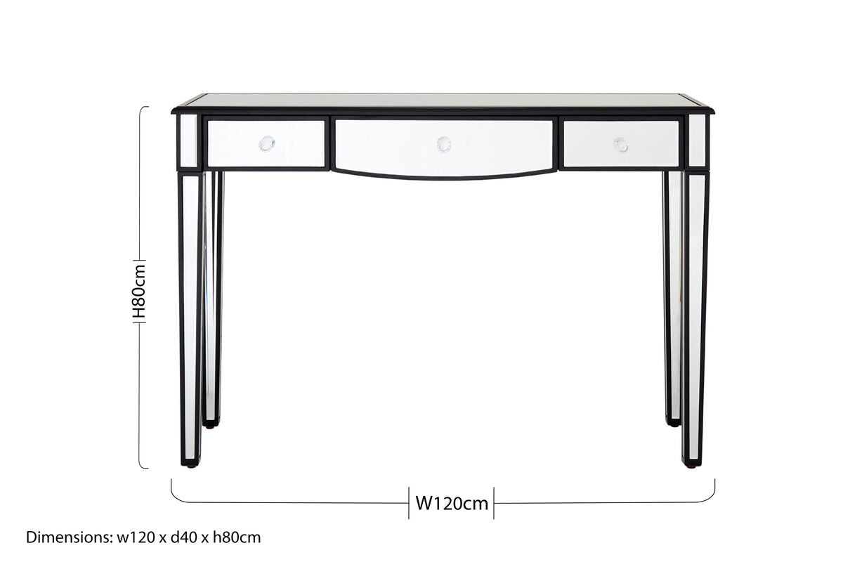 Graciela 3 Drawer Console Table With Mirrored Frame