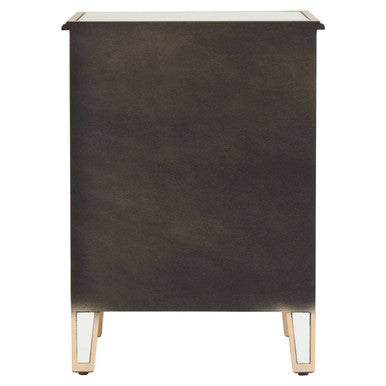 Mirrored Glass Side Table with Arabesque Detail in Gold Finish | Grazia
