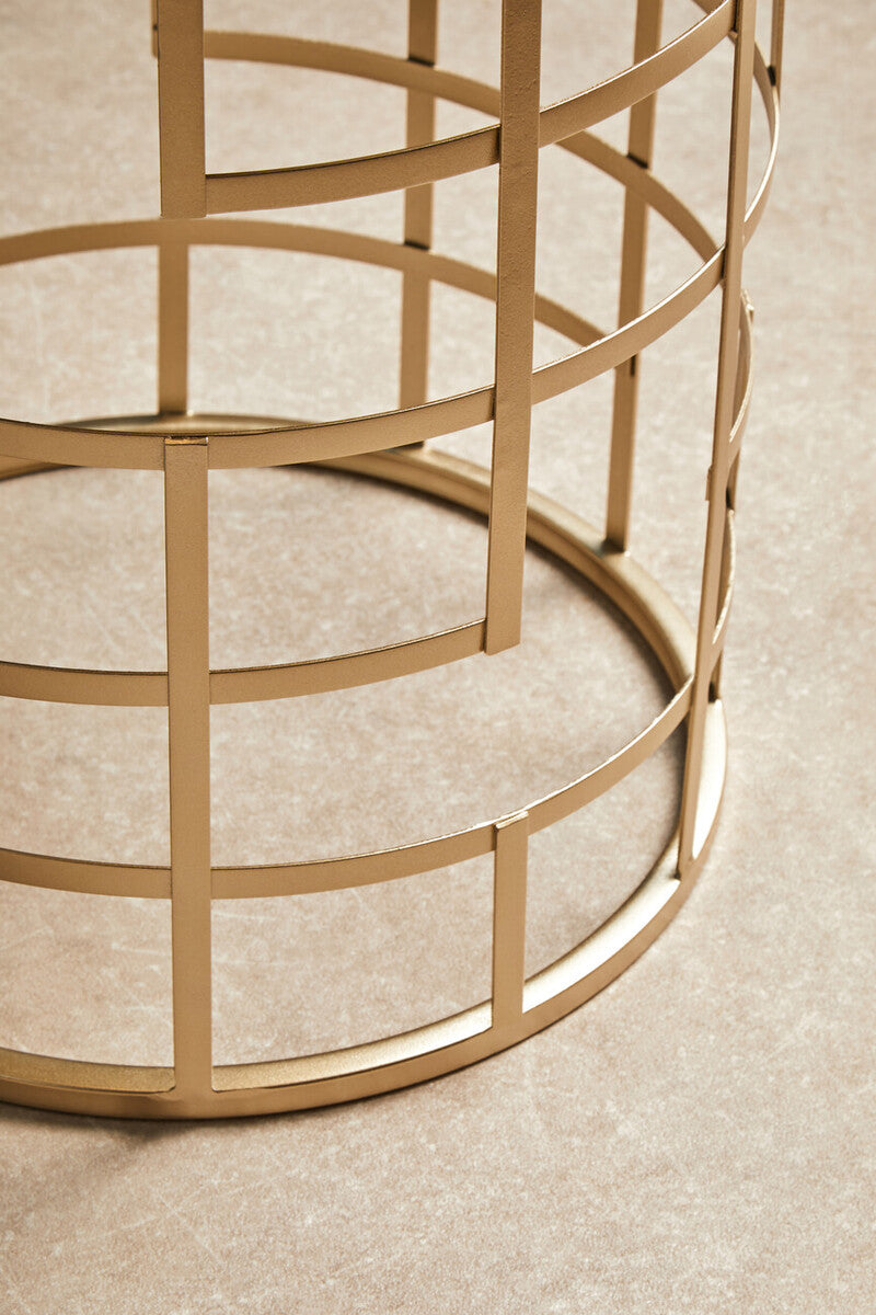 Set Of 2 Avantis Champagne Frame Tables