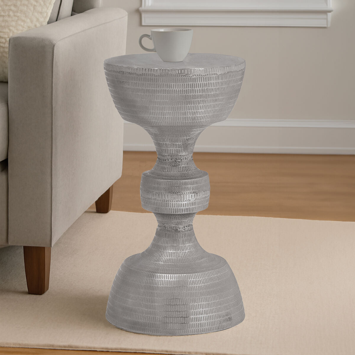 Matin Large Textured Aluminium Side Table