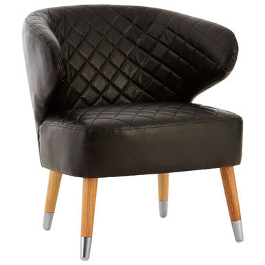 Richy Black Faux Leather Wingback Armchair