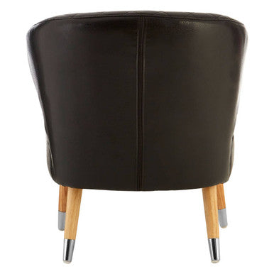 Richy Black Faux Leather Wingback Armchair