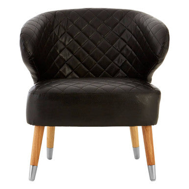 Richy Black Faux Leather Wingback Armchair