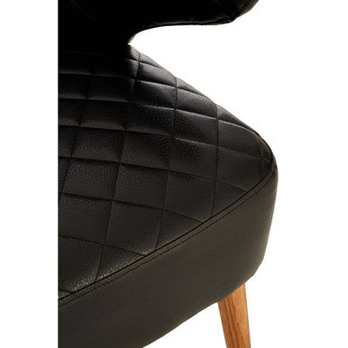 Richy Black Faux Leather Wingback Armchair