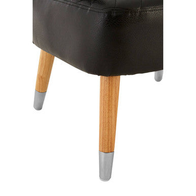 Richy Black Faux Leather Wingback Armchair