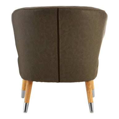 Richy Brown Faux Leather Wingback Armchair