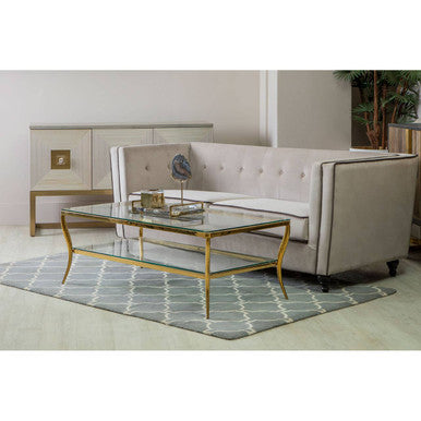 Arezzo Tempered Glass Two Tier Coffee Table