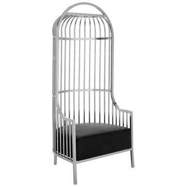 Silver Finish Dome Cage Chair | Eliza