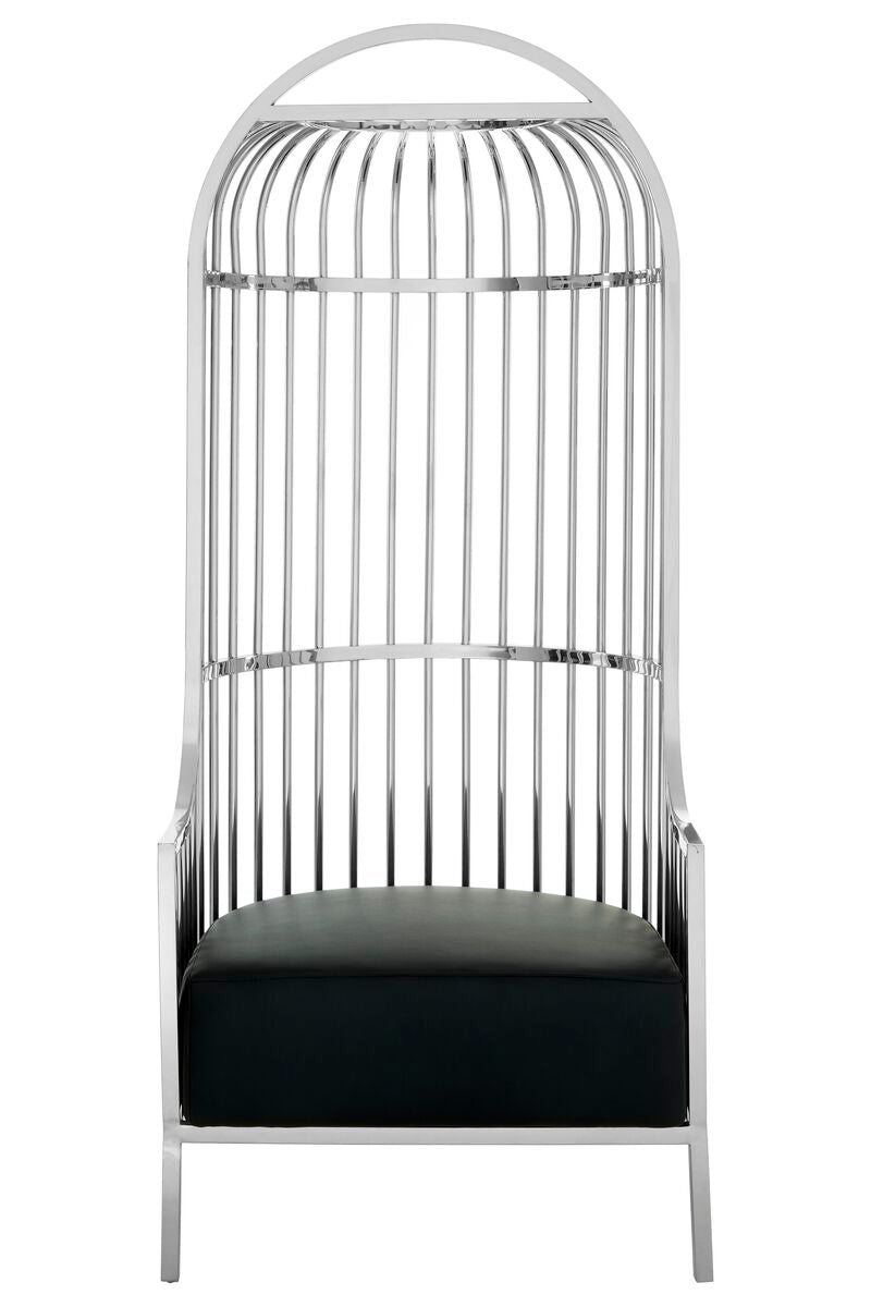 Silver Finish Dome Cage Chair | Eliza