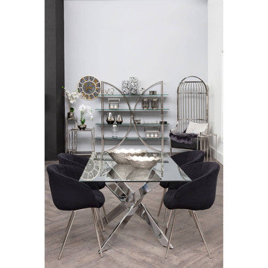 Silver Finish Dome Cage Chair | Eliza