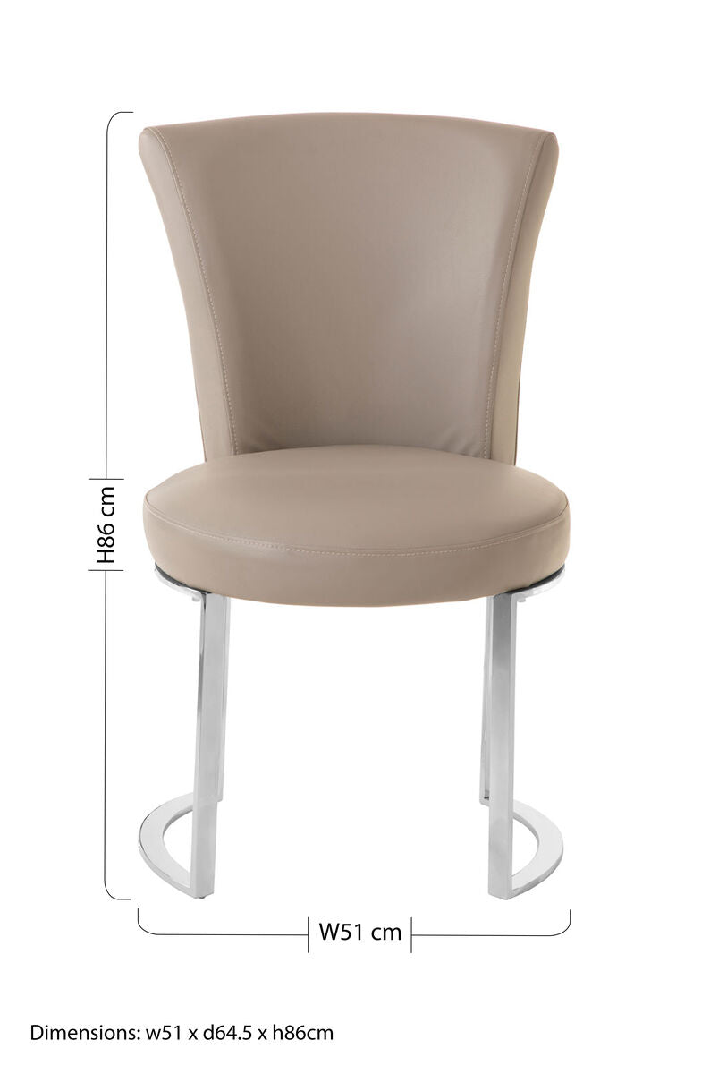 Grey Faux Leather Dining Chair | Eliza