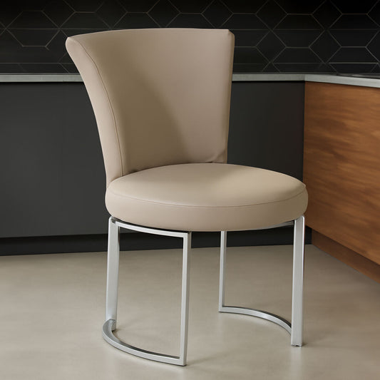 Grey Faux Leather Dining Chair | Eliza