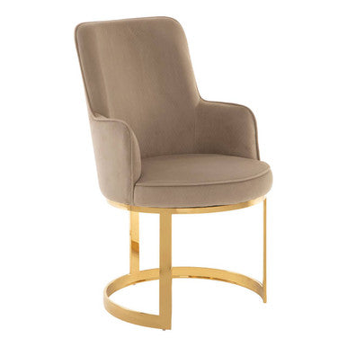 Beige Velvet Dining Chair | Eliza