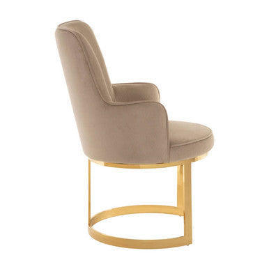 Beige Velvet Dining Chair | Eliza