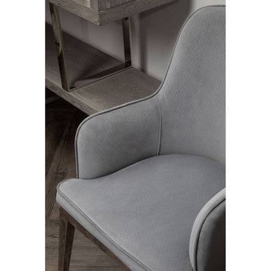 Grey Velvet Dining Chair with Silver Finish Legs | Eliza