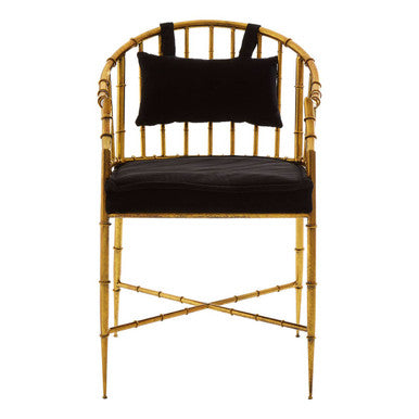 Monroe Gold Velvet Armchair with Metal Frame