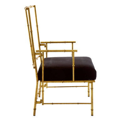 Gold and Black Velvet Accent Chair | Monroe