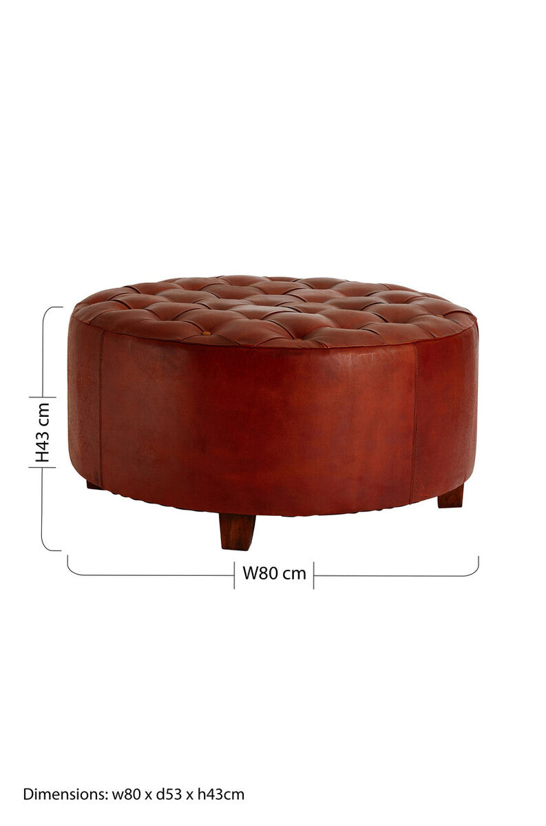 Inca Round Buttoned Stool