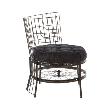 Mantis Black Fabric Chair with Button Tufting