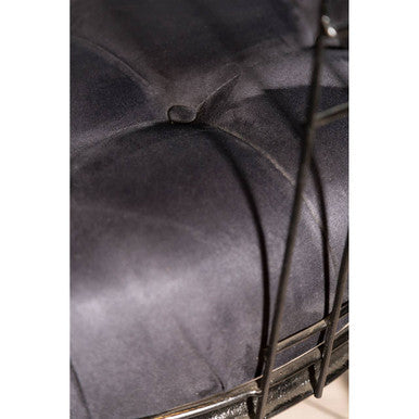 Mantis Black Fabric Chair with Button Tufting