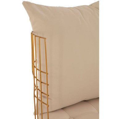 Mantis Gold Fabric Chair with Button Tufting