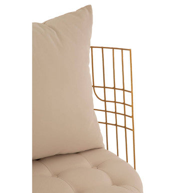 Mantis Gold Fabric Chair with Button Tufting