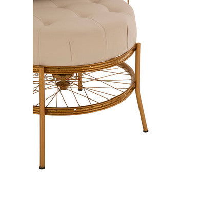Mantis Gold Fabric Chair with Button Tufting