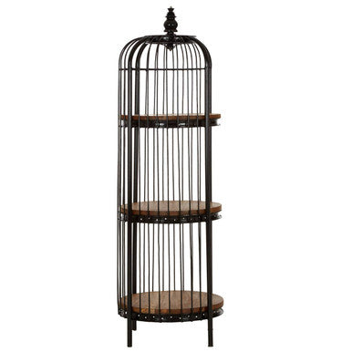Mantis Medium 3 Tier Black Birdcage Shelf Unit