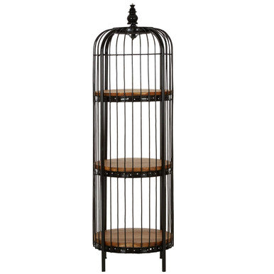 Mantis Medium 3 Tier Black Birdcage Shelf Unit