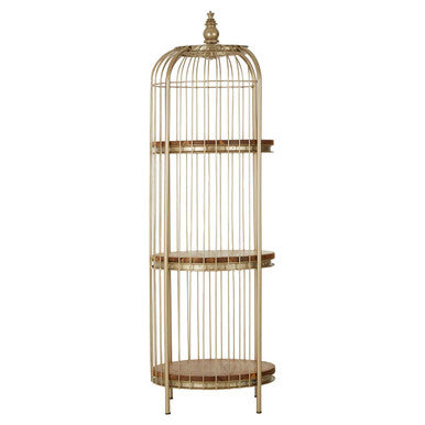Mantis 3 Tier Champagne Gold Birdcage Shelf Unit