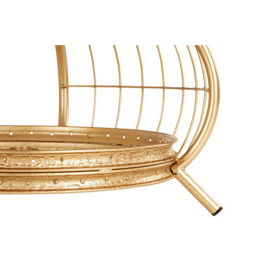 Clear Glass Top Coffee Table with Champagne Gold Finish Bamboo and Iron Frame | Mantis